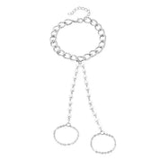 Heart Chain Ring Bracelet