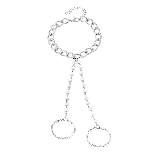 Heart Chain Ring Bracelet