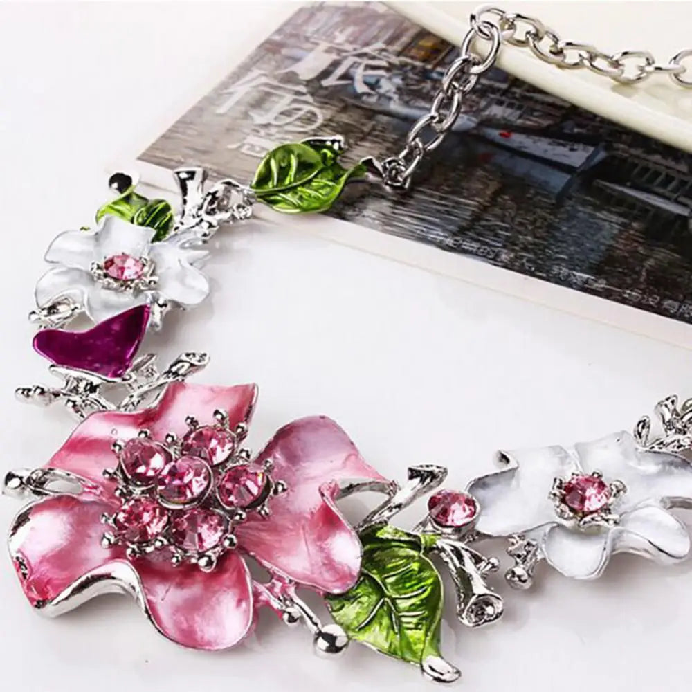 Flower Rhinestone Jewelry Set