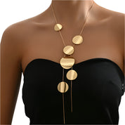 Long Geometric Tassel Pendant Necklace