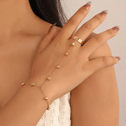 Heart Chain Ring Bracelet