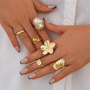 Set of 6 Stainless Steel Rings