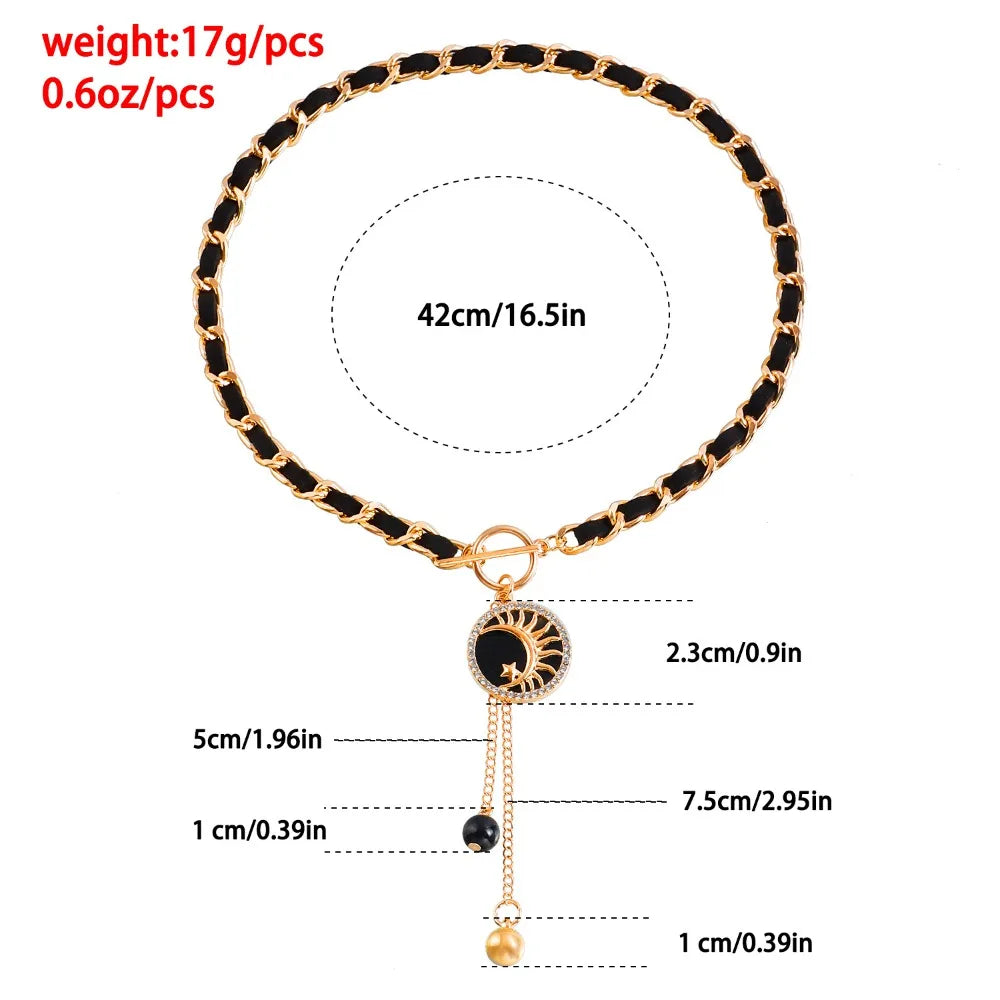 Trendy Black Heart-Shaped Pendant Necklace