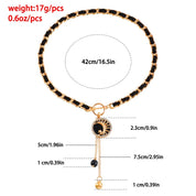 Trendy Black Heart-Shaped Pendant Necklace