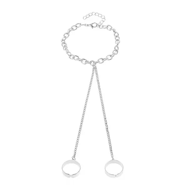 Heart Chain Ring Bracelet