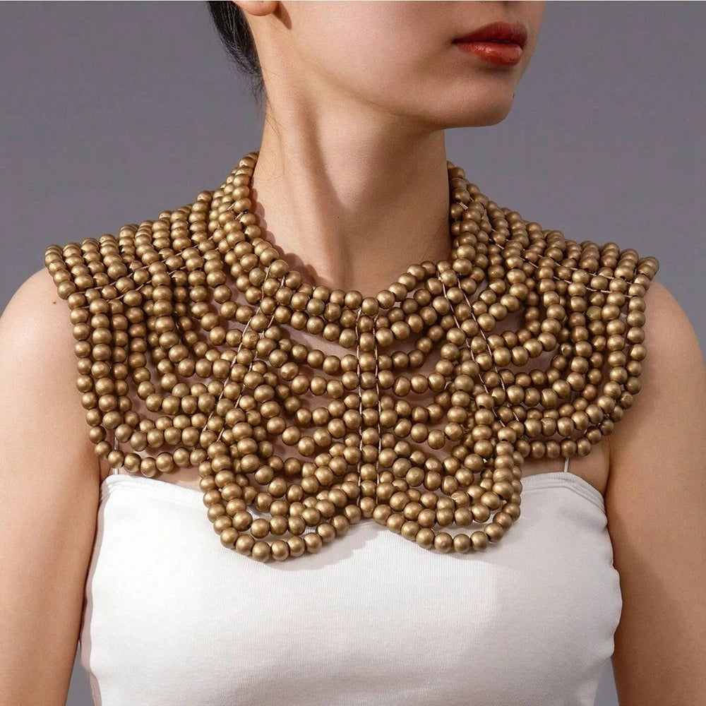 Elegant Handmade Wooden Bead Necklace