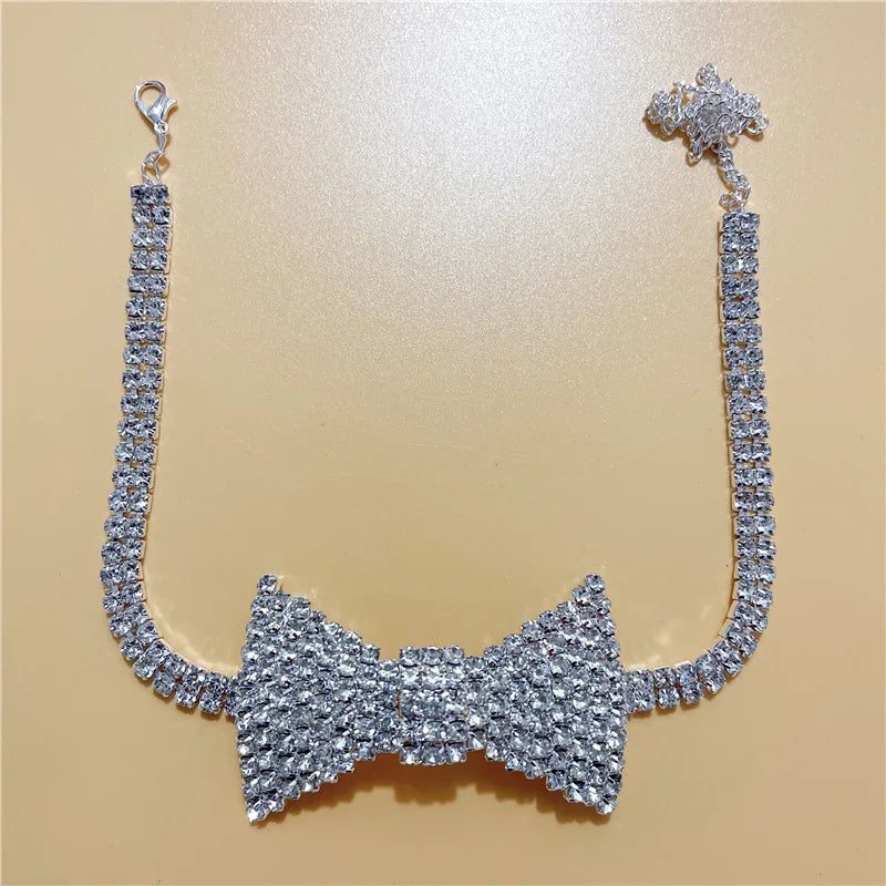 Rhinestone Bow Necklace