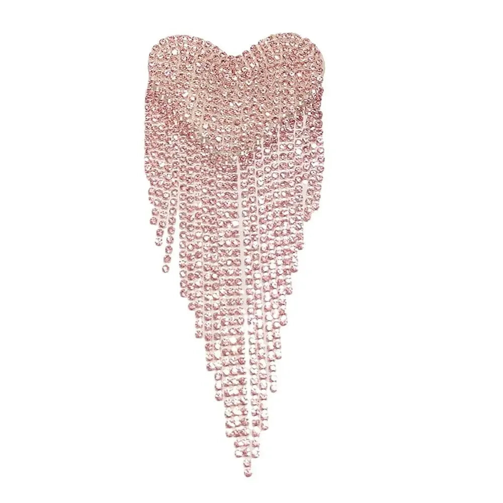 Beaded Heart Tassel Brooch