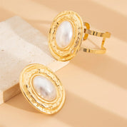 Trendy Pearl-Inspired Bracelet & Ring Set