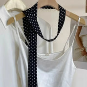 Leopard Print Long Scarf with Polka Dots