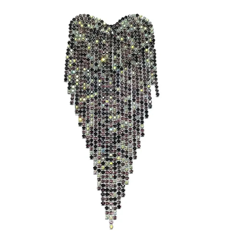 Beaded Heart Tassel Brooch