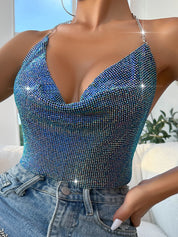 Rhinestone Embellished Crop Top