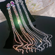 Rhinestone Chain Drop Earrings