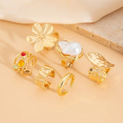 Set of 6 Stainless Steel Rings