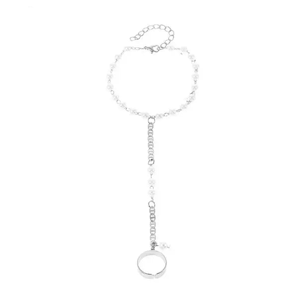 Heart Chain Ring Bracelet