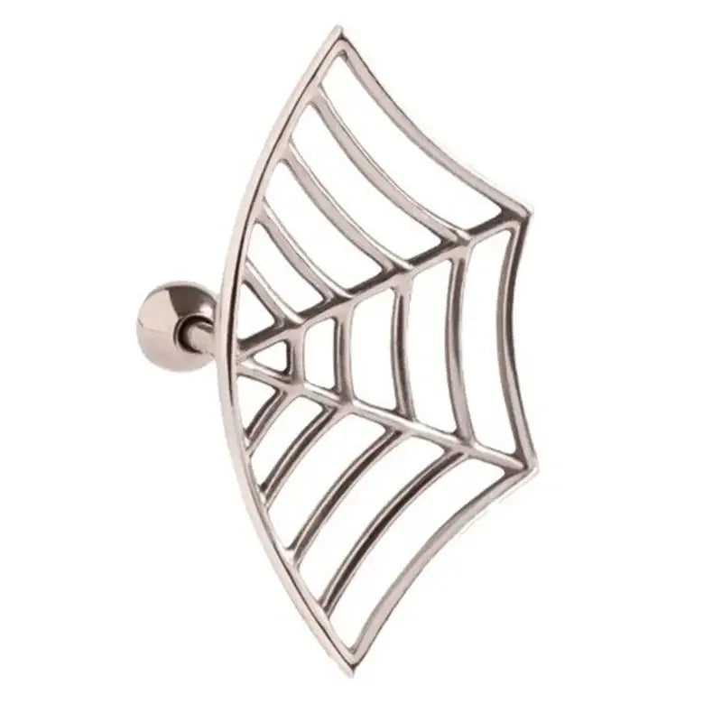 Spider Web Design Stud Earrings