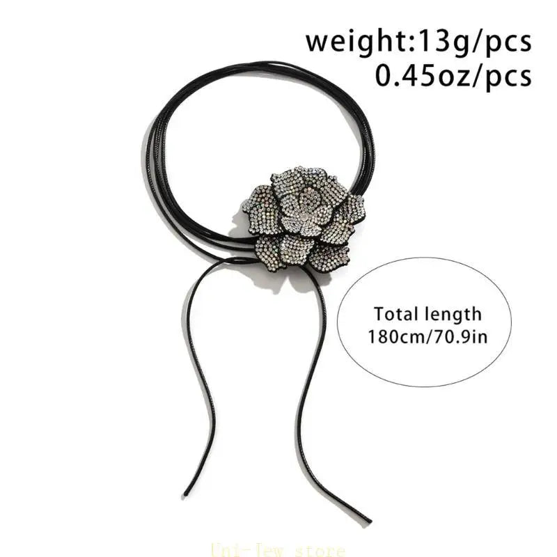 Adjustable Rope Flower Necklace