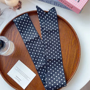 Leopard Print Long Scarf with Polka Dots
