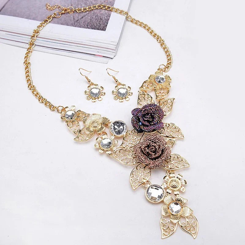 Georgina Hollow Leaf Wedding Jewelry Set