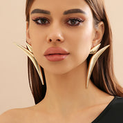 Long Curved Dangle Earrings