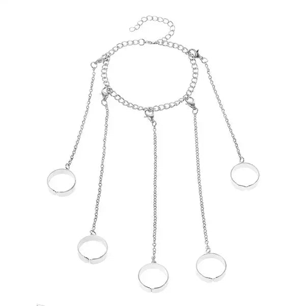 Heart Chain Ring Bracelet