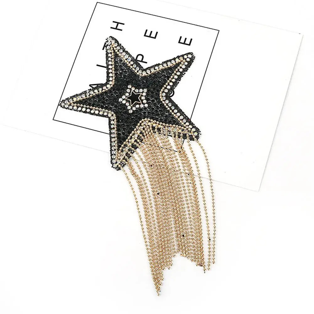 Beaded Heart Tassel Brooch