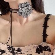 Adjustable Rope Flower Necklace