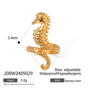 Open Seahorse Design Ring