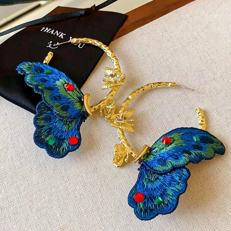 Butterfly Design Hoop Earrings
