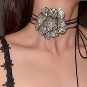 Adjustable Rope Flower Necklace