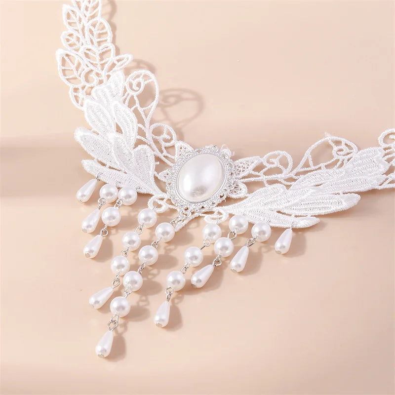 White Lace Choker Necklace