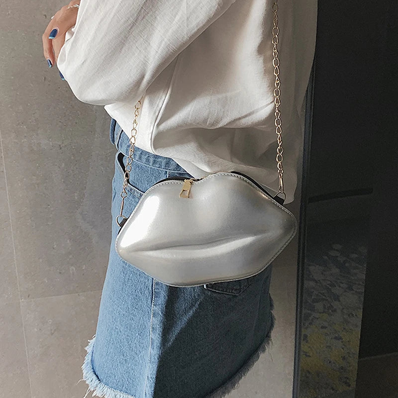 Creative Lip-Shaped Shoulder Bag