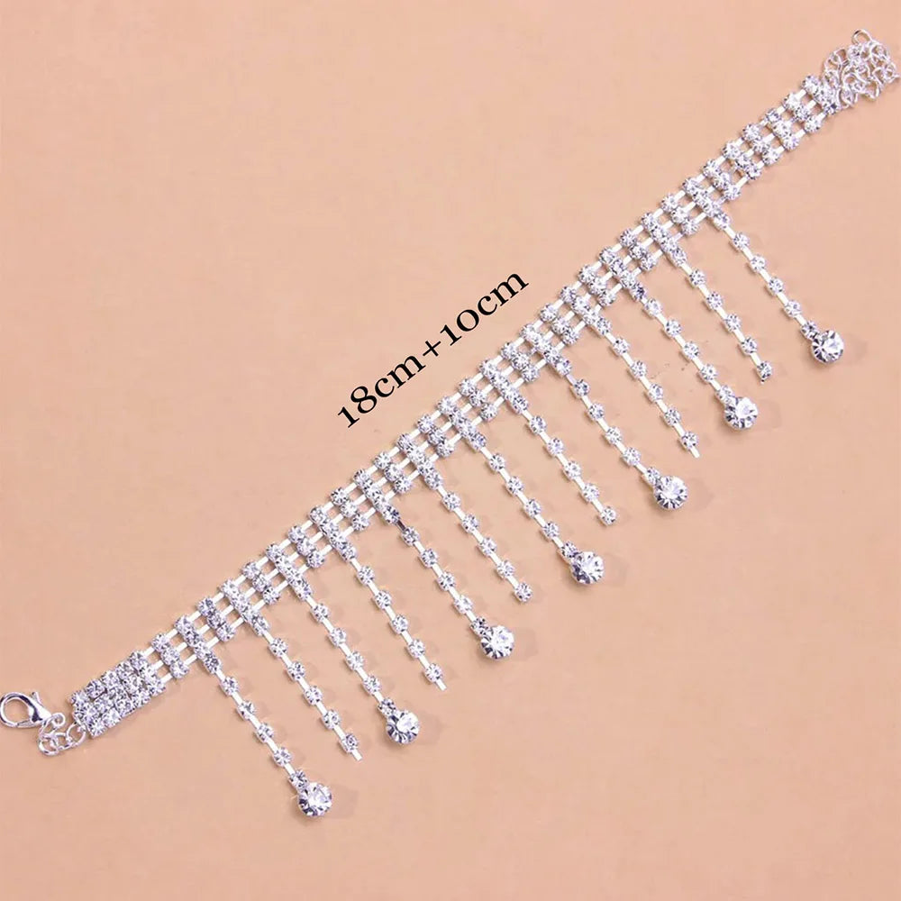 Georgina Rhinestone-Embellished Anklet Chain