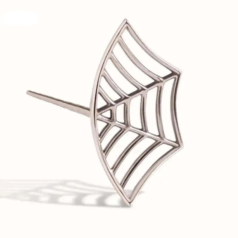 Spider Web Design Stud Earrings