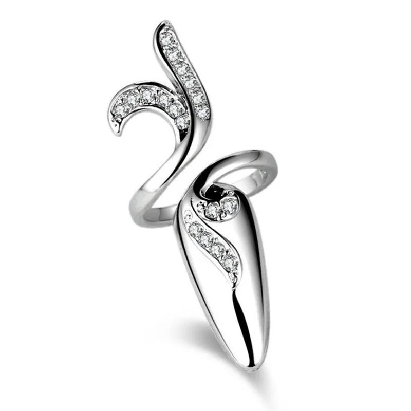 Crystal Flower Nail Ring