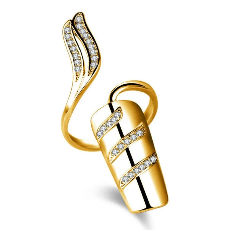 Crystal Flower Nail Ring