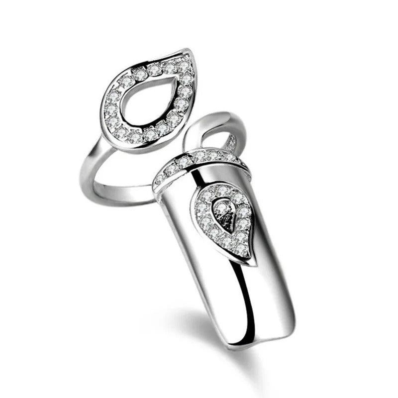 Crystal Flower Nail Ring