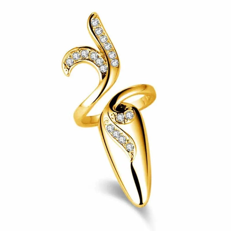 Crystal Flower Nail Ring