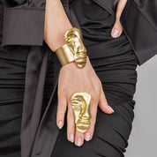 Modern Abstract Face Bracelet and Ring Set