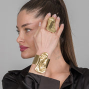 Modern Abstract Face Bracelet and Ring Set
