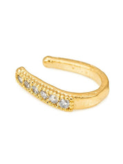 Party Allure Clip On Nose Stud Or Nose Clip Gold Plated With American Diamond Nose Ring