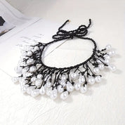 Baroque Pearl Macramé Fringe Necklace