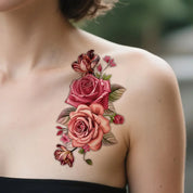 Fake Tattoo, 1 Sheet Flower Pattern Temporary Tattoo for Daily Decoration