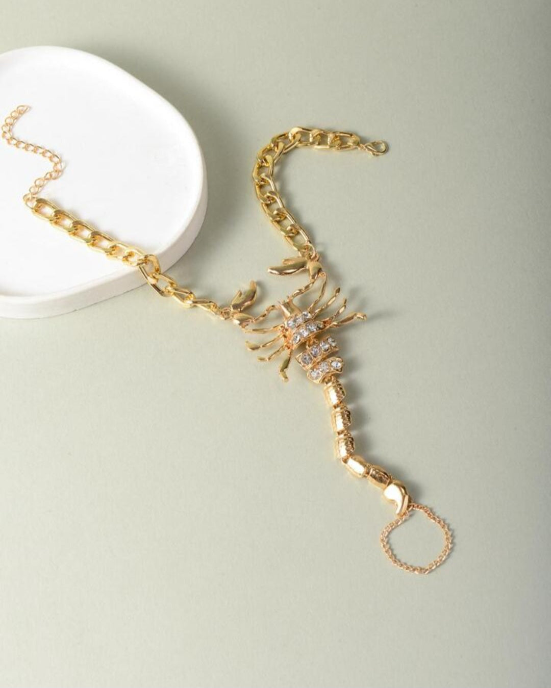 Scorpio Zodiac Anklet with Toe Ring Decoration, Wedding Jewelry