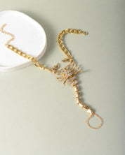 Scorpio Zodiac Anklet with Toe Ring Decoration, Wedding Jewelry