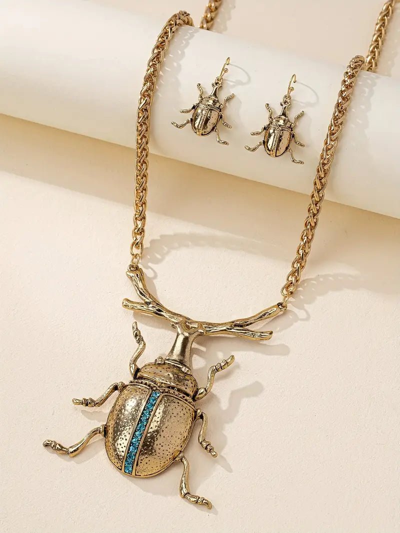Scarab Necklace & Earring Set