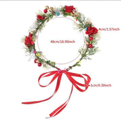 1pc Fashion Party Christmas Artificial Flower Leaf Floral Wreath Headband, Suitable For Holidays, Great Gift For Girlfriend, Teacher, Hawaiian Outfit For Women, Hair Accessories, Coronas, Tiara, Costume Crown, Wedding
