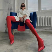 1 Pair Women's Candy Color Tights, Suitable For Fashionable Wears, Cozy