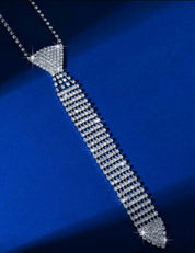 1pc Rhinestone Decorated Arrow Shaped Fashion Tie For Wedding Dress