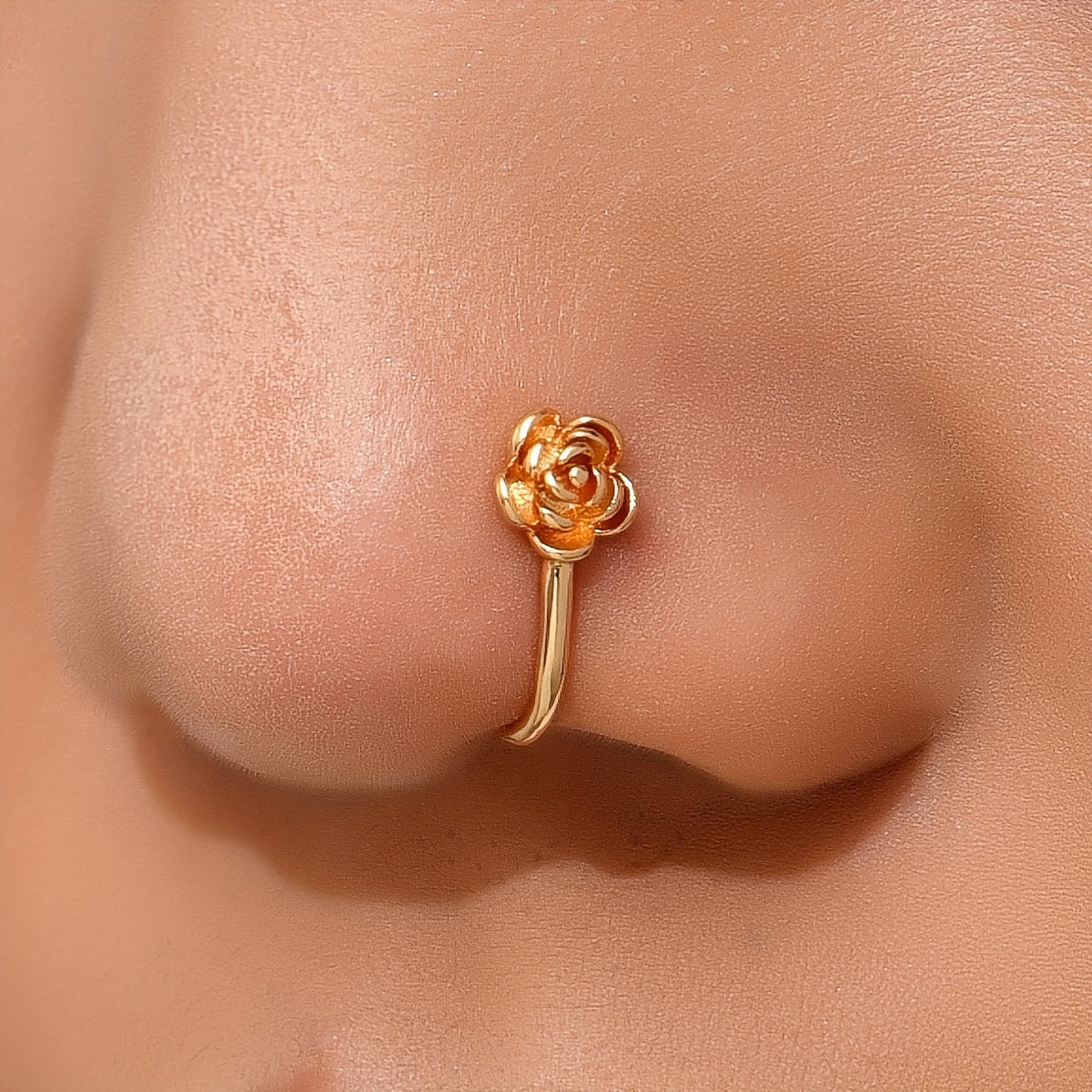 NO Piercing Adjustable Clip On Nose Pin Love Cz Paved Nostril Fashion Jewellery